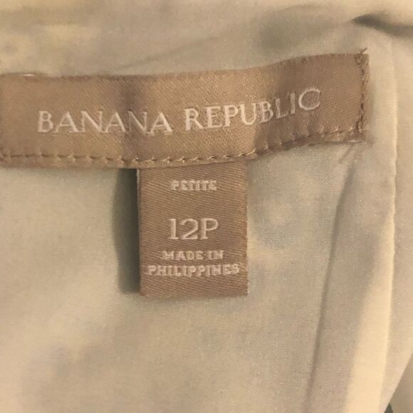 Banana Republic Blue Floral Sleeveless Halter Party Dress Fit & Flare A Line 12P - Picture 7 of 8